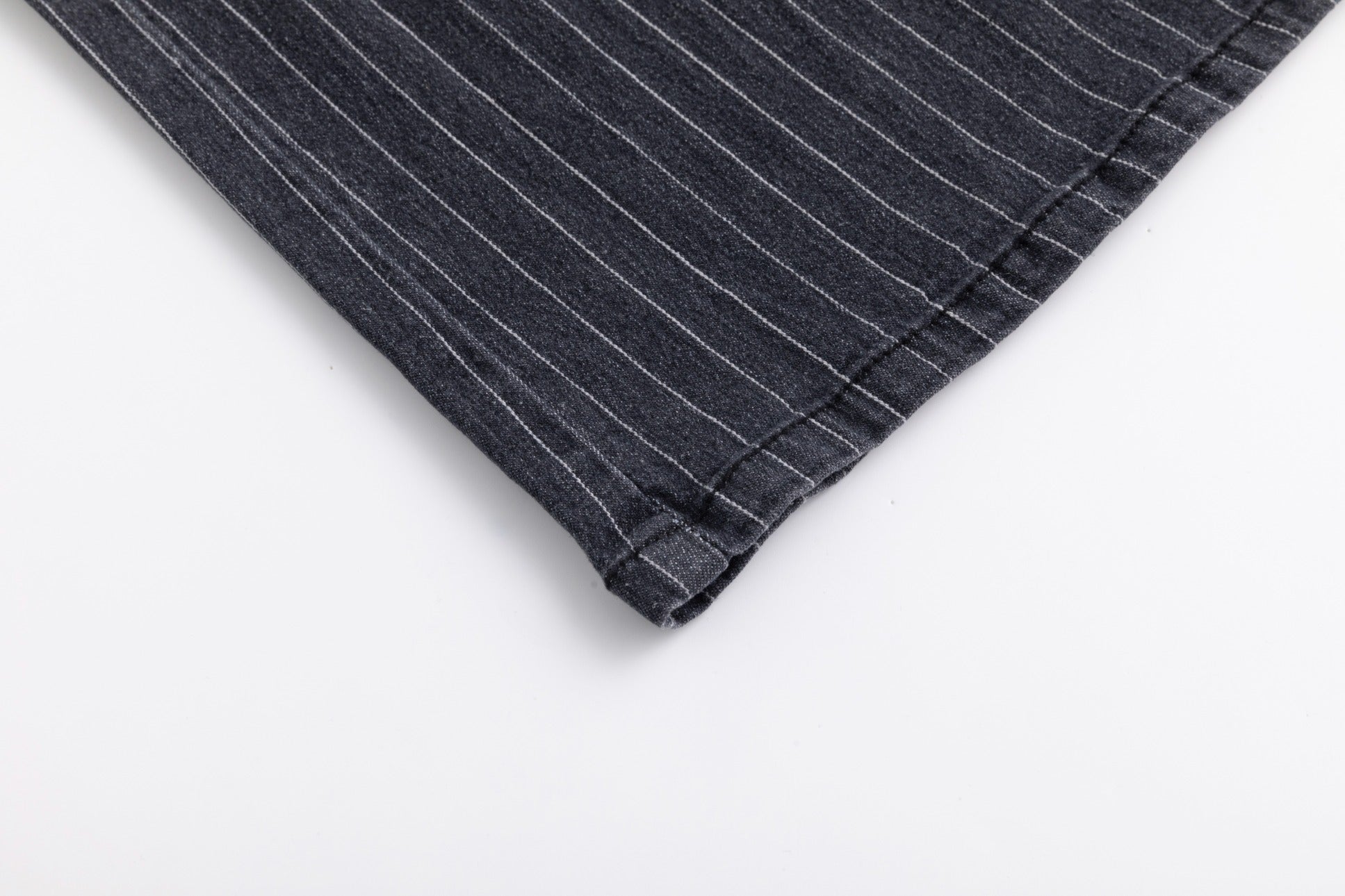 Pinstripe Denim Skirt - Black Denim