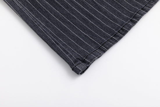 Pinstripe Denim Skirt - Black Denim