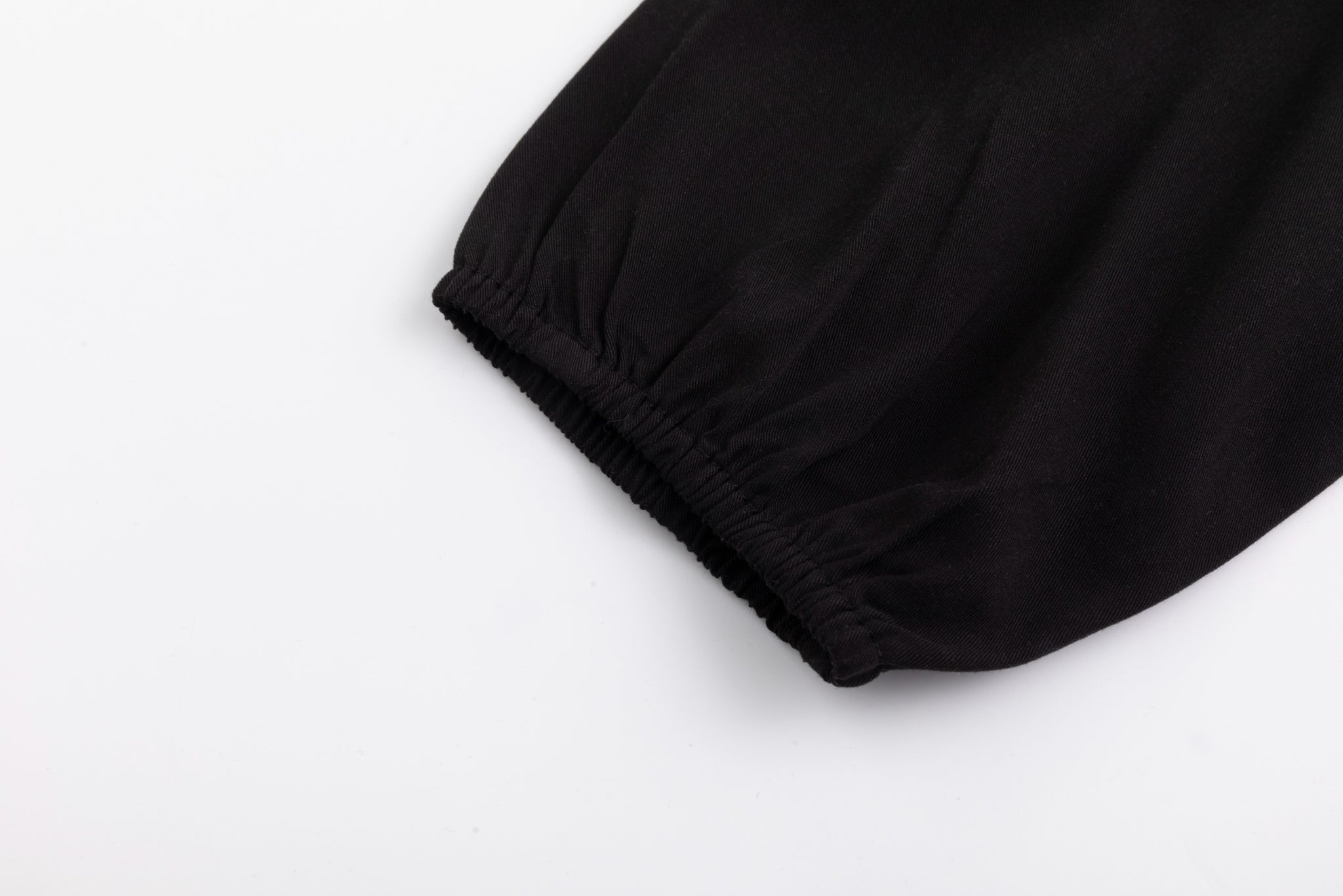 Linen Drawstring Neckline Dress - Black