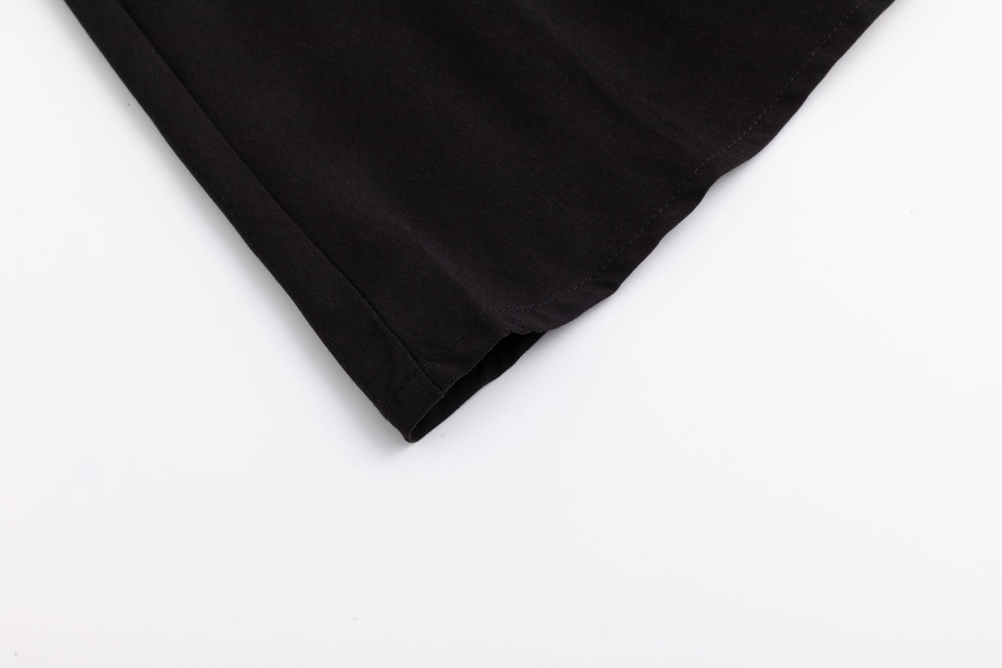 Linen Drawstring Neckline Dress - Black
