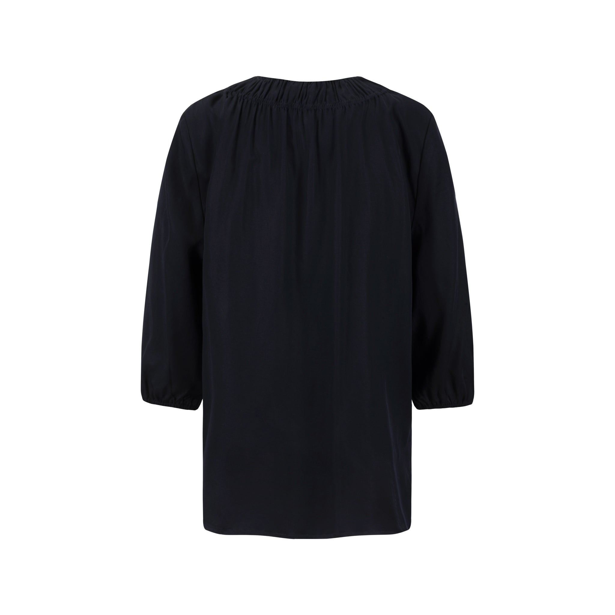 Drawstring Neckline Top- Midnight