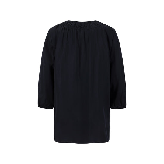 Drawstring Neckline Top- Midnight