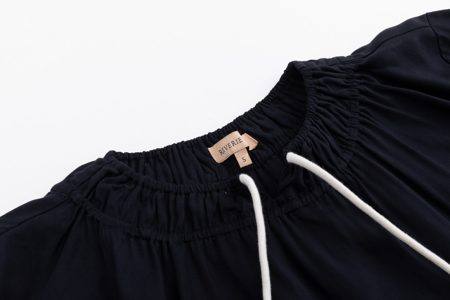 Drawstring Neckline Top- Midnight
