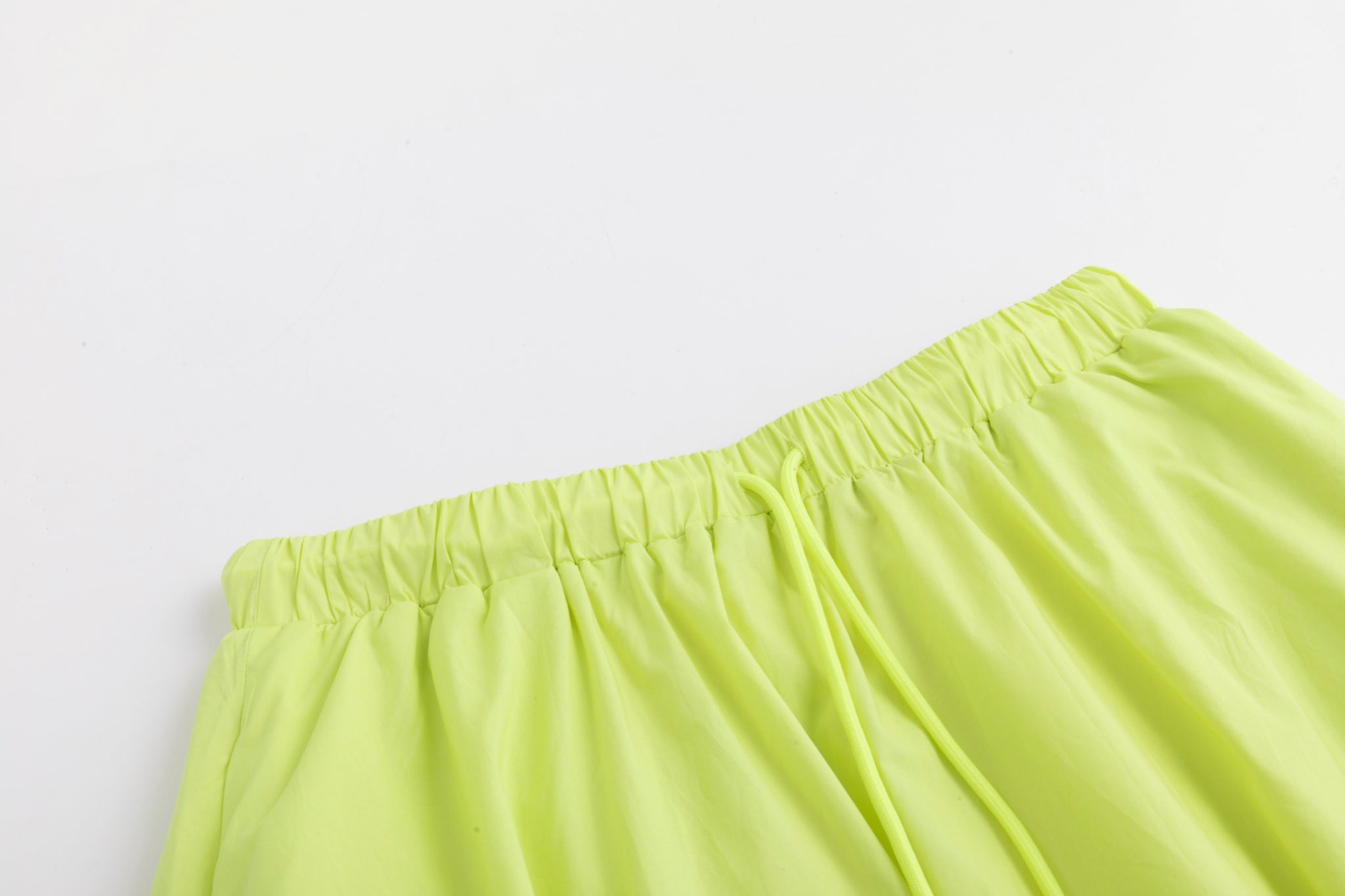Drawstring Circle Skirt - Lime