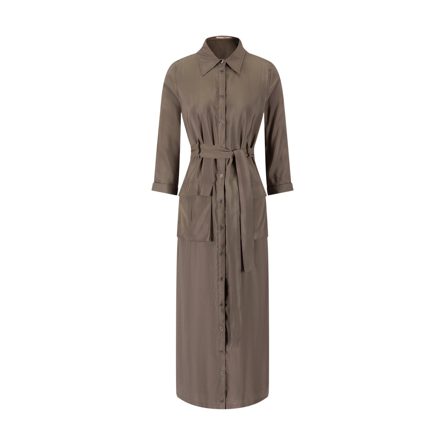 Cargo Linen Dress - Brown