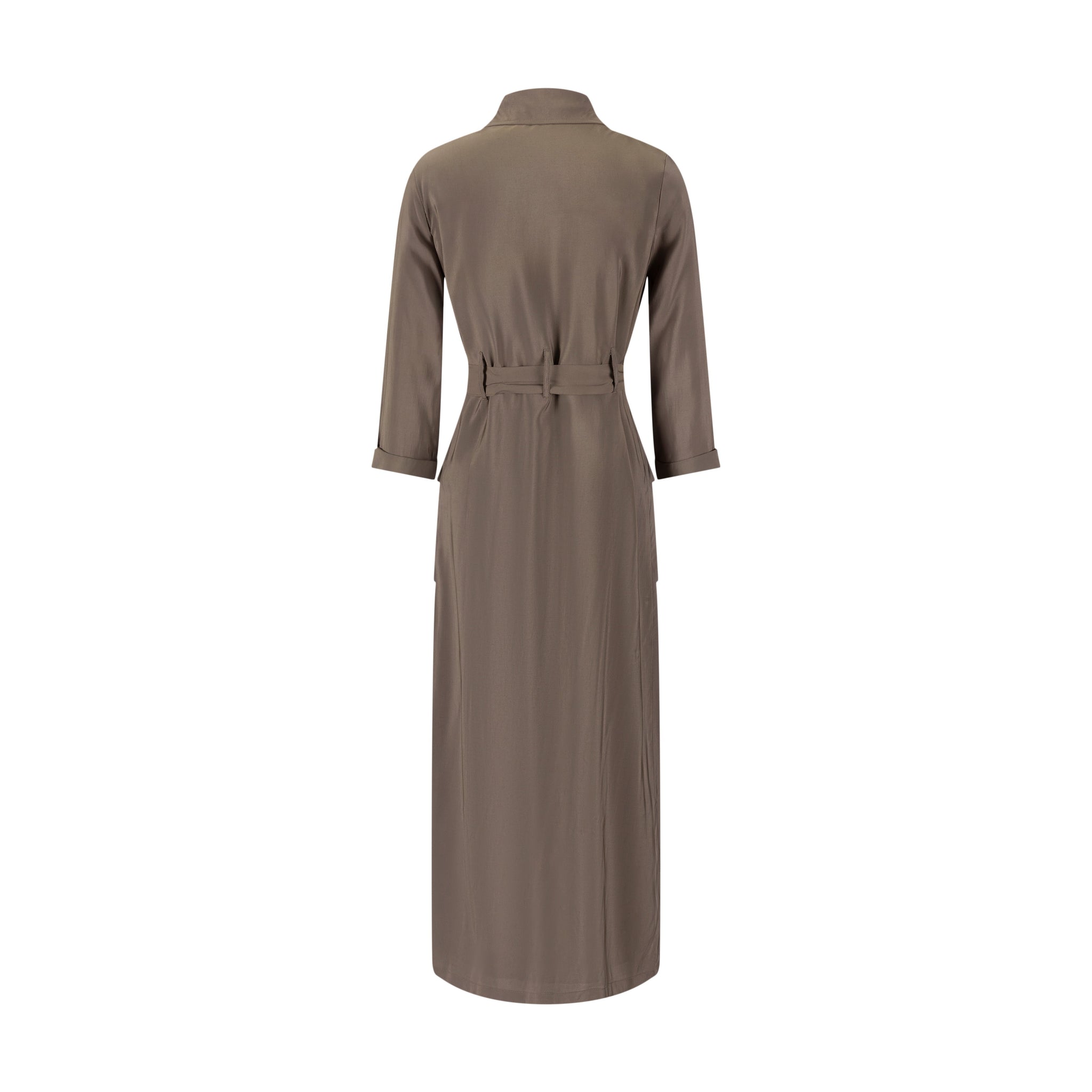 Cargo Linen Dress - Brown