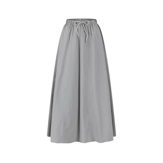 Shoe Lace Drawstring Skirt - Stone