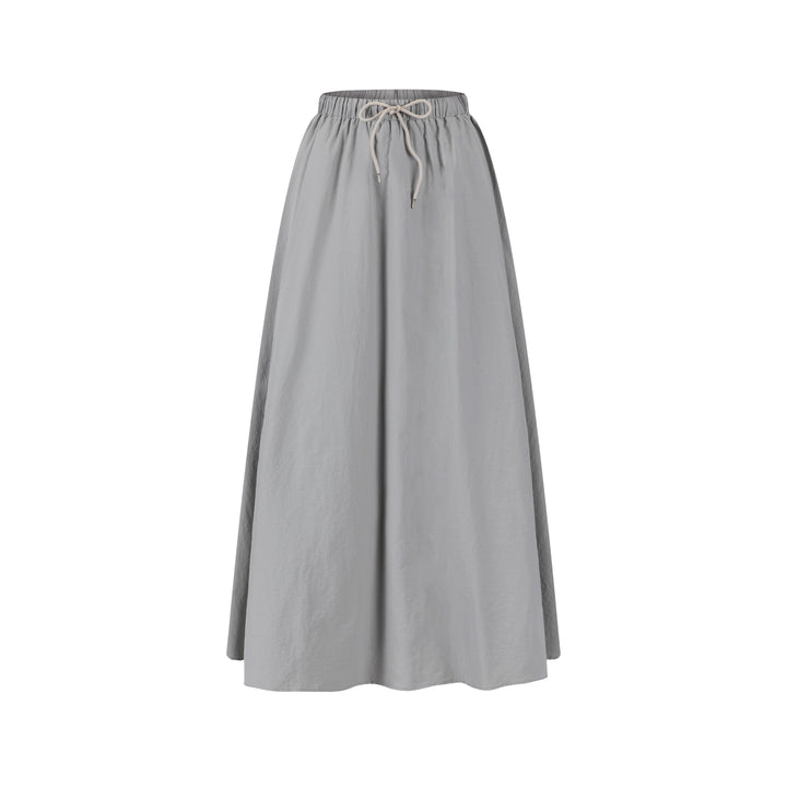 Shoe Lace Drawstring Skirt - Stone