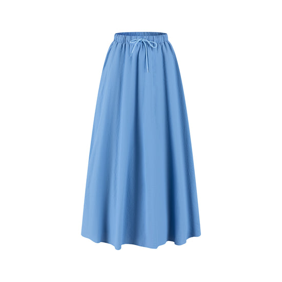 Shoe Lace Drawstring Skirt - Sea Blue
