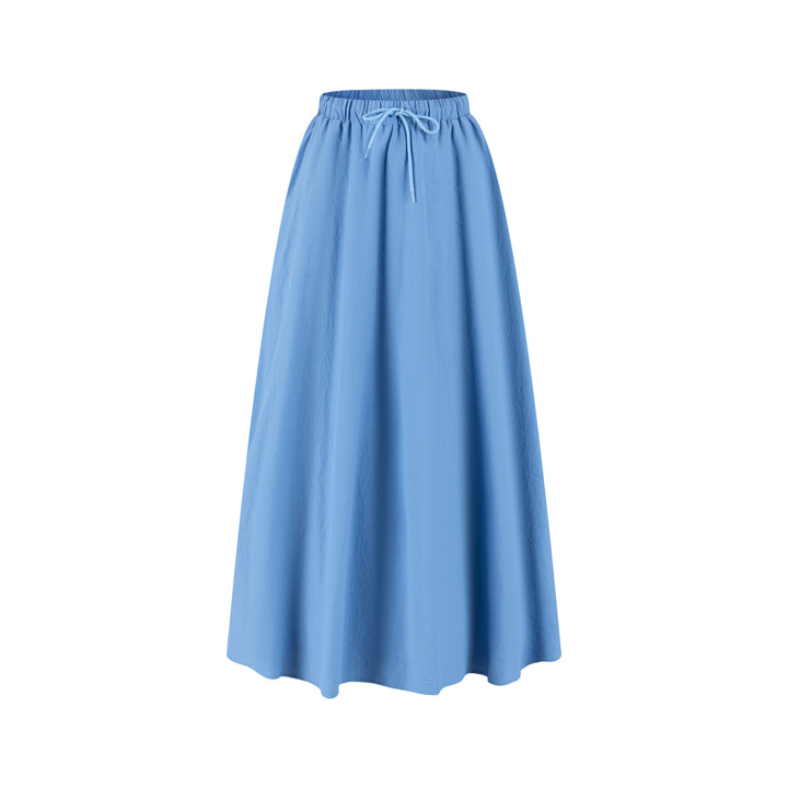 Shoe Lace Drawstring Skirt - Sea Blue