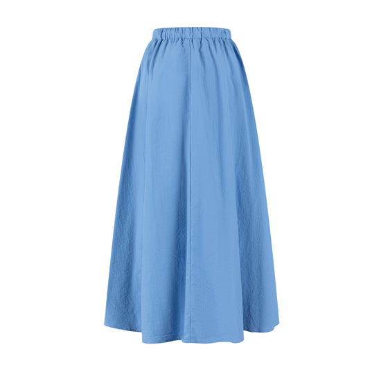 Shoe Lace Drawstring Skirt - Sea Blue