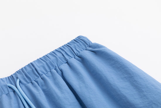 Shoe Lace Drawstring Skirt - Sea Blue