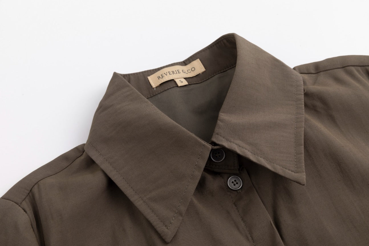 Cargo Linen Dress - Fawn