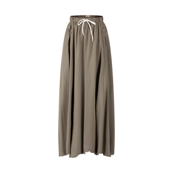 Drawstring Waistband Skirt- Fawn