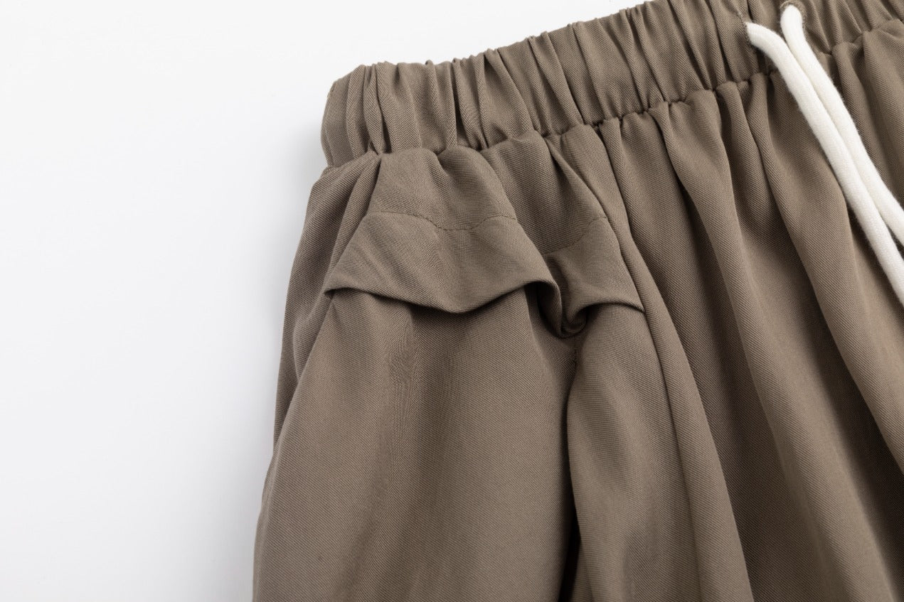 Drawstring Waistband Skirt- Fawn