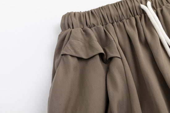 Drawstring Waistband Skirt- Fawn