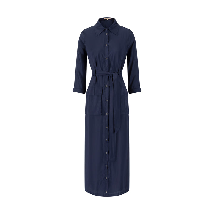 Cargo Linen Dress - Midnight
