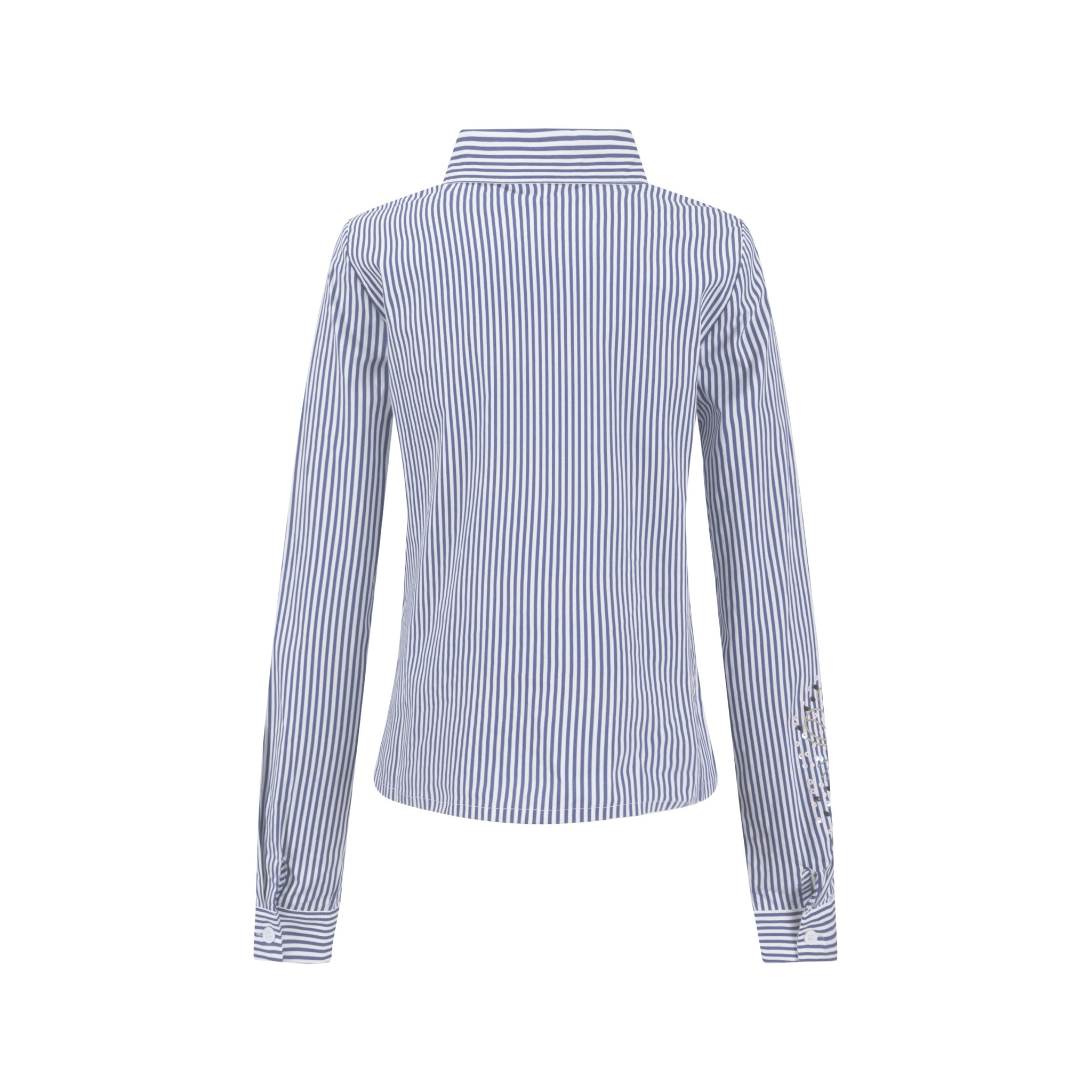 Embellished Pinstripe Blouse - Midnight