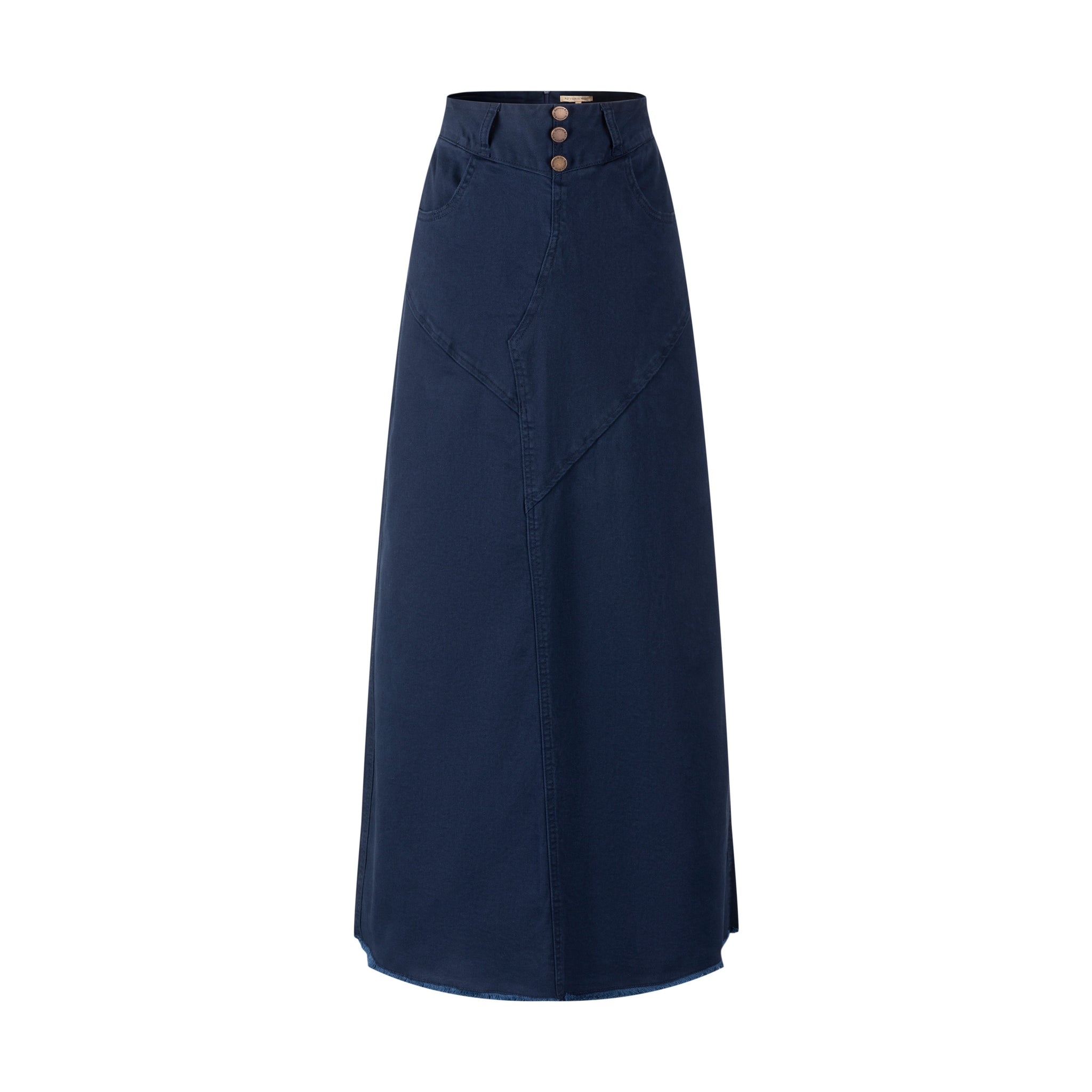 3 Button Denim Skirt - Midnight