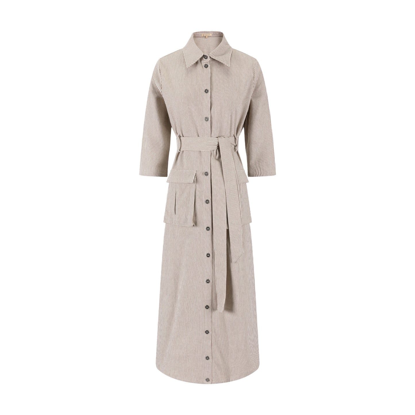 Stripe Pocket Dress - Rust/White