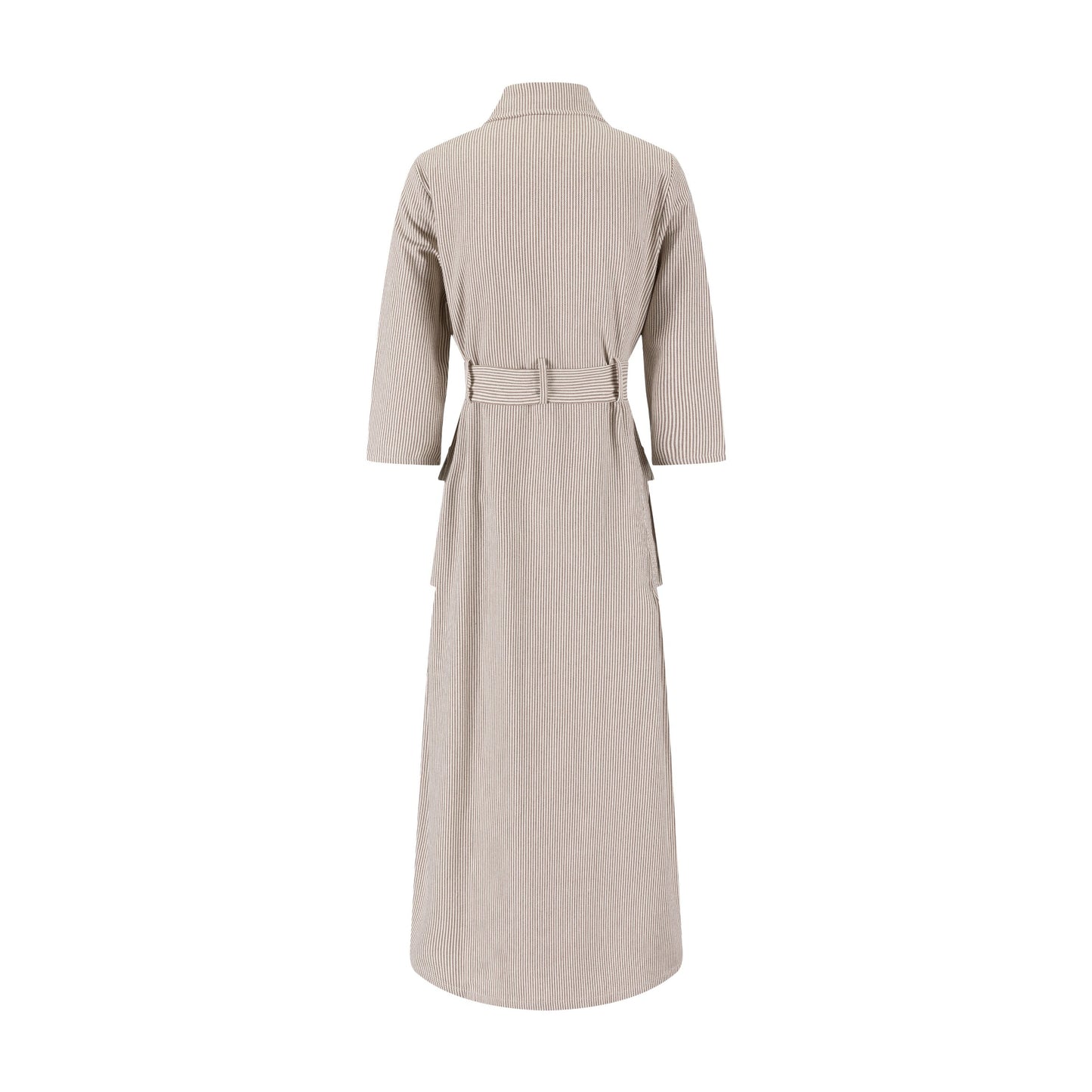Stripe Pocket Dress - Rust/White
