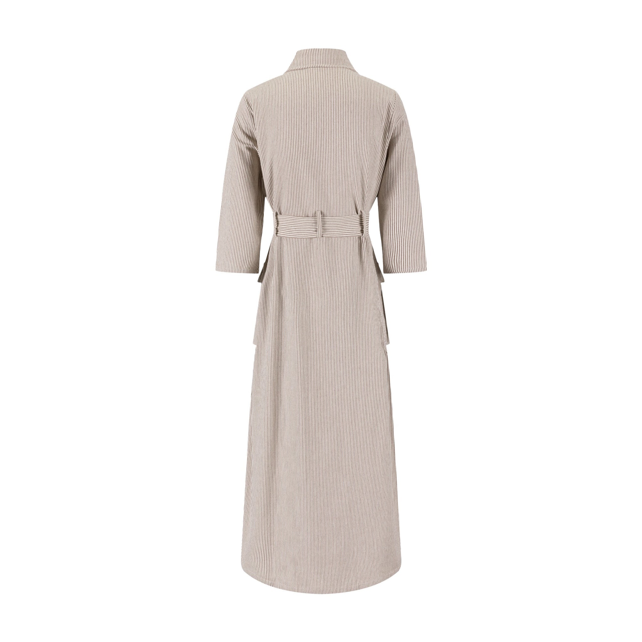 Stripe Pocket Dress - Rust/White