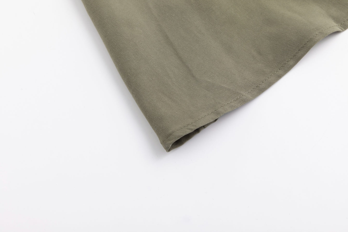 Linen Drawstring Neckline Dress - Green