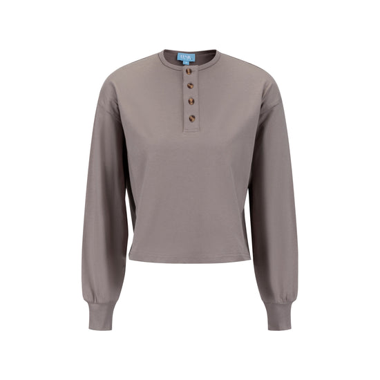 Basic Placket Dolman - Stone