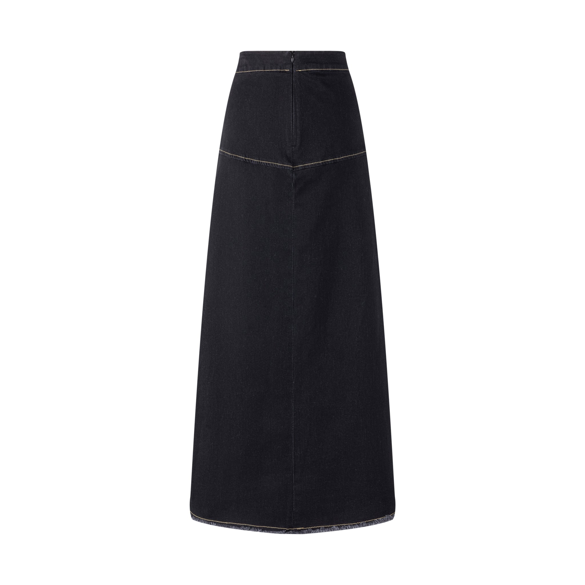 3 Button Denim Skirt-Black Denim