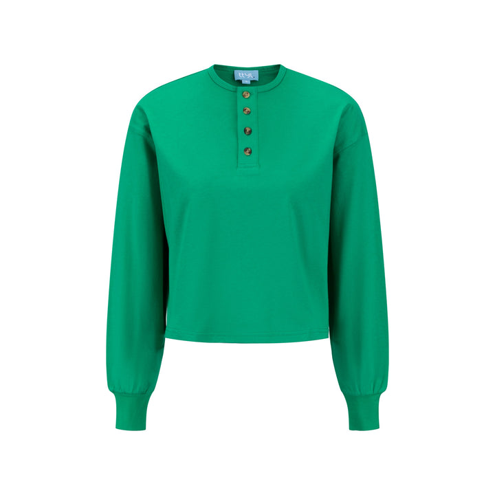 Basic Placket Dolman - Kelly Green