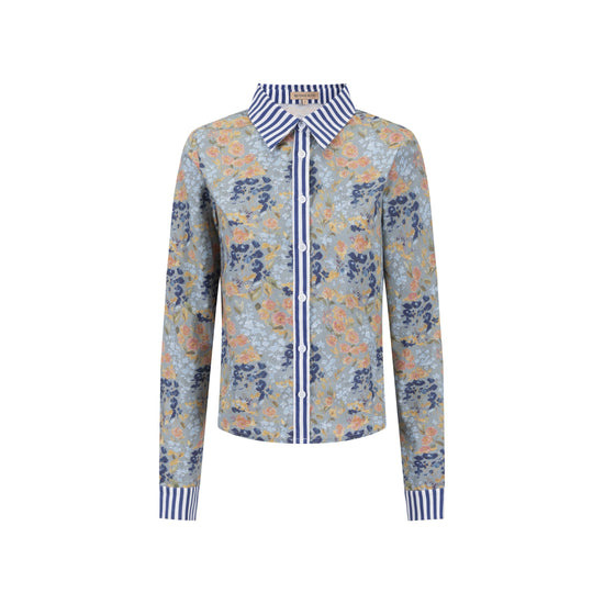Multi Printed Striped Blouse