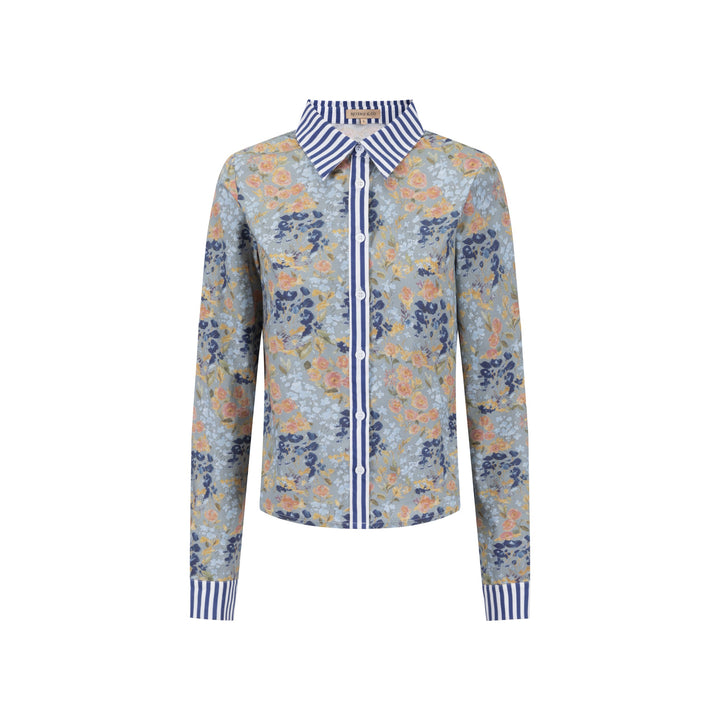 Multi Printed Striped Blouse