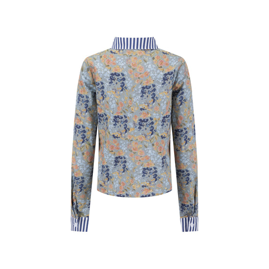 Multi Printed Striped Blouse