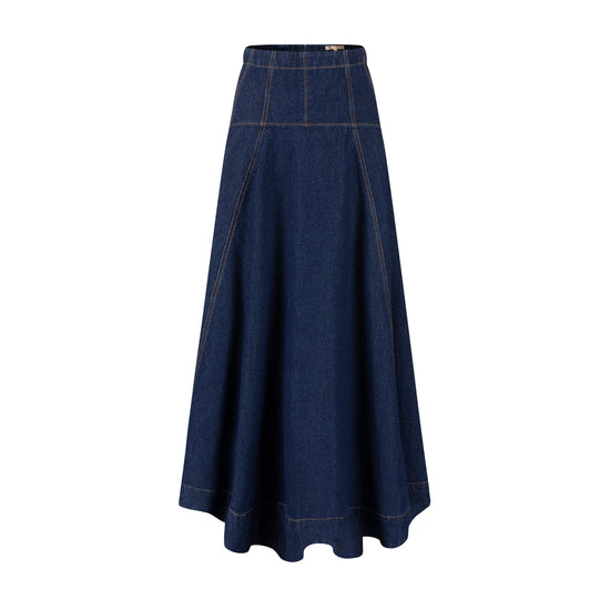 Aline Circle Skirt- Denim - Dark Blue