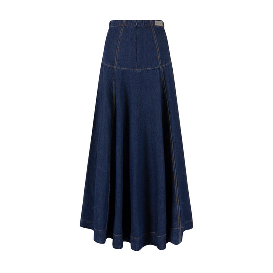 Aline Circle Skirt- Denim - Dark Blue