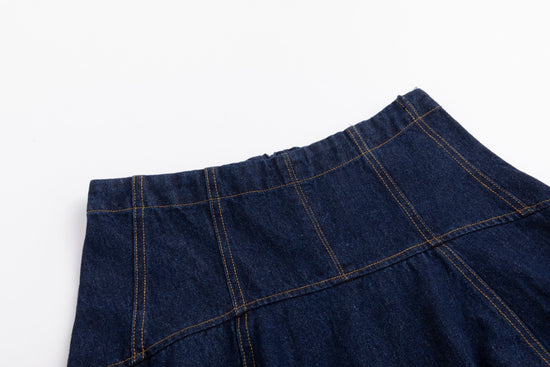 Aline Circle Skirt- Denim - Dark Blue