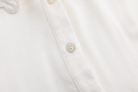 Blouse With Scalloped Collar - Silk