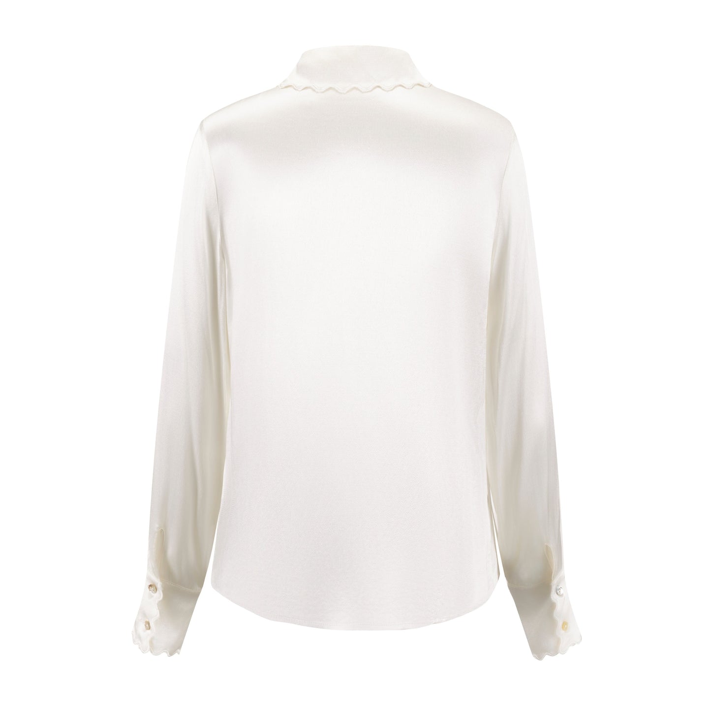 Blouse With Scalloped Collar - Silk