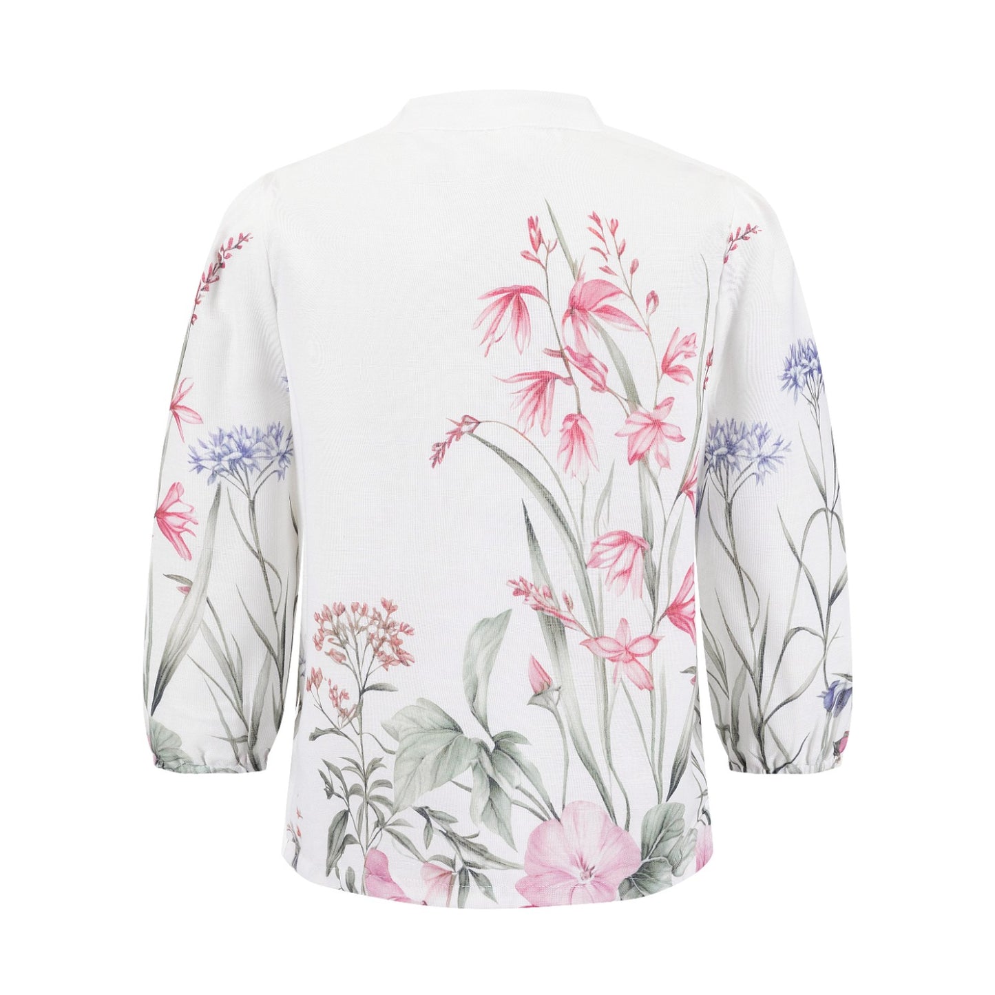Pink Floral Linen Blouse