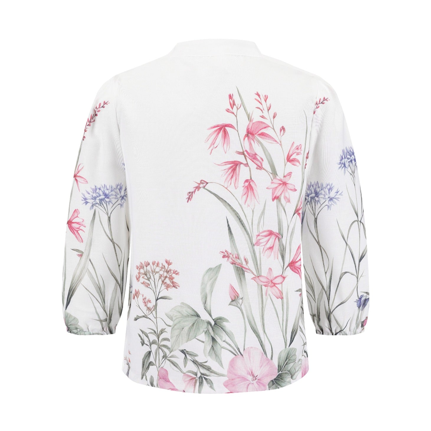 Pink Floral Linen Blouse