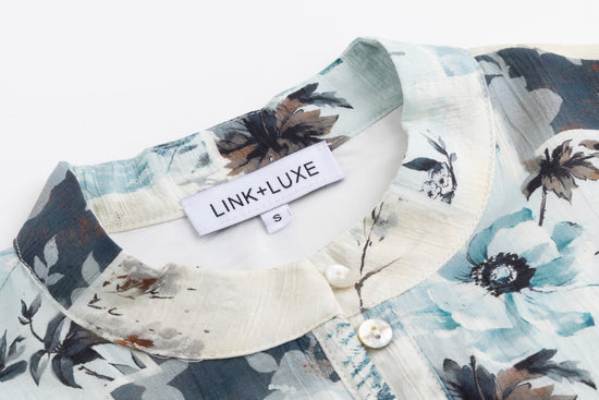 Blue And Navy Printed Multi Patch Dress