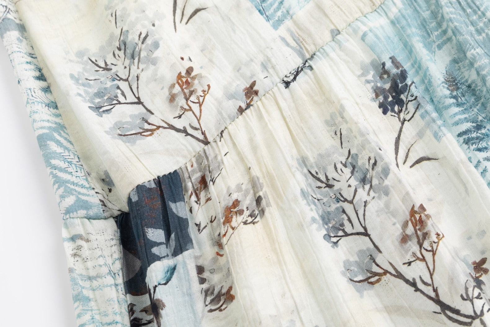 Blue And Navy Printed Multi Patch Dress