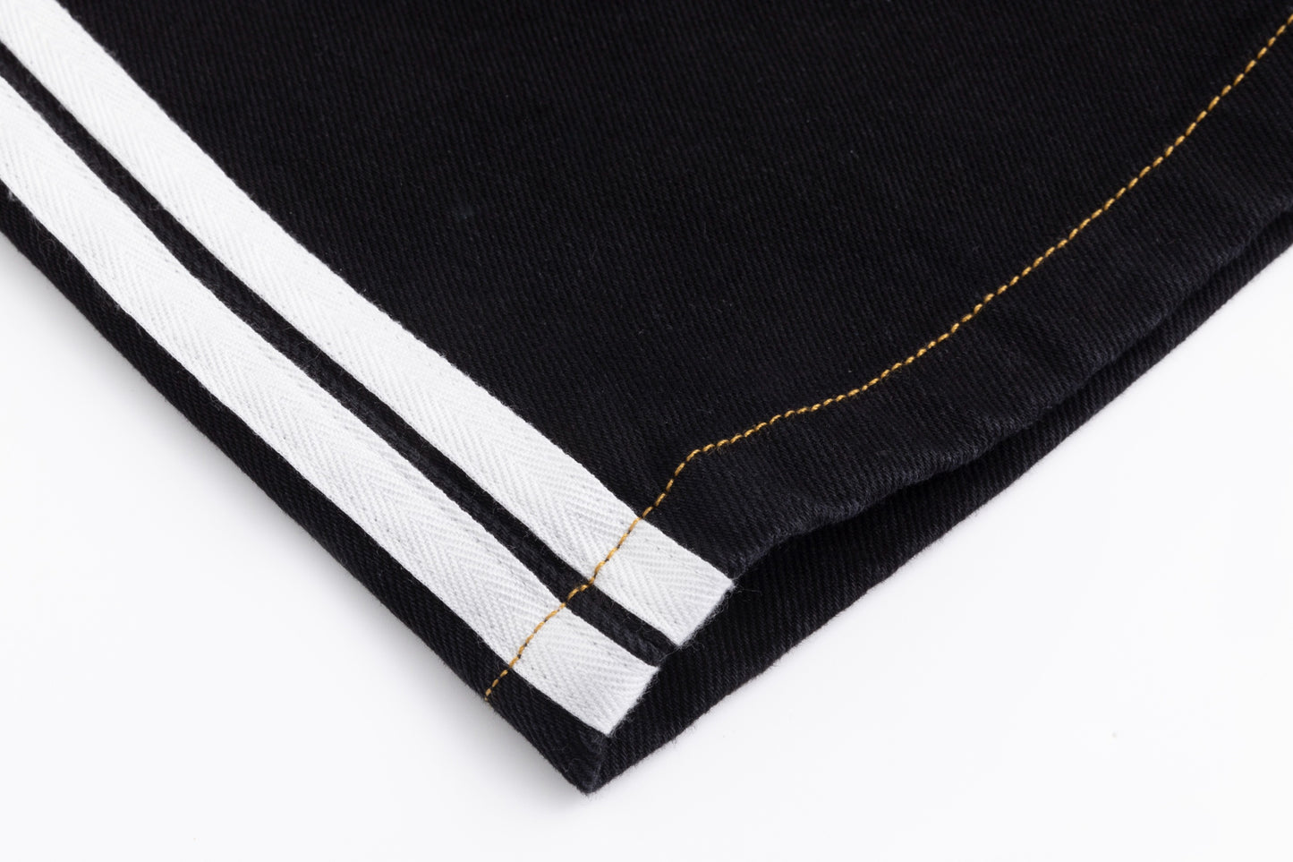 Denim Skirt With 2 Stripes Down The Side - Black