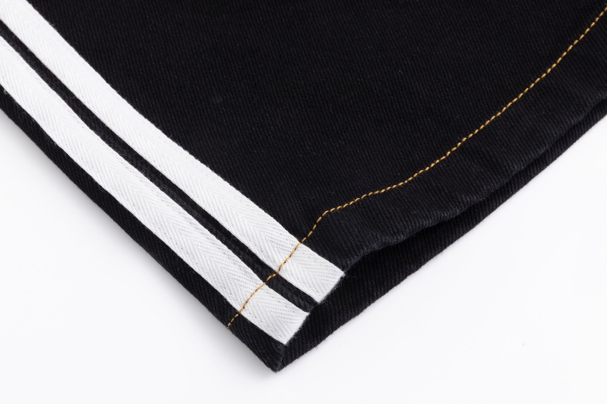 Denim Skirt With 2 Stripes Down The Side - Black