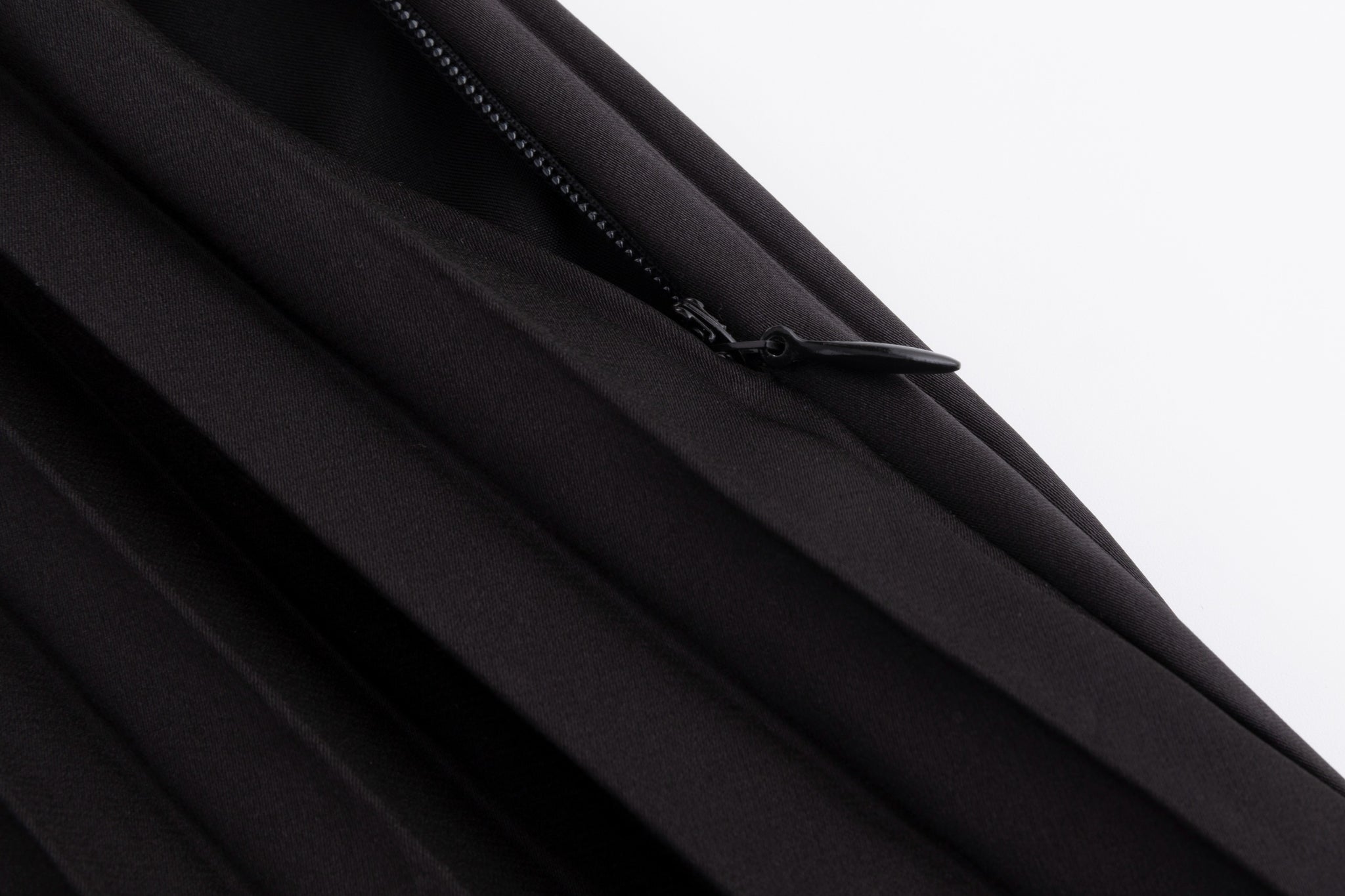 Wrap Pleated Dress - Solid Black