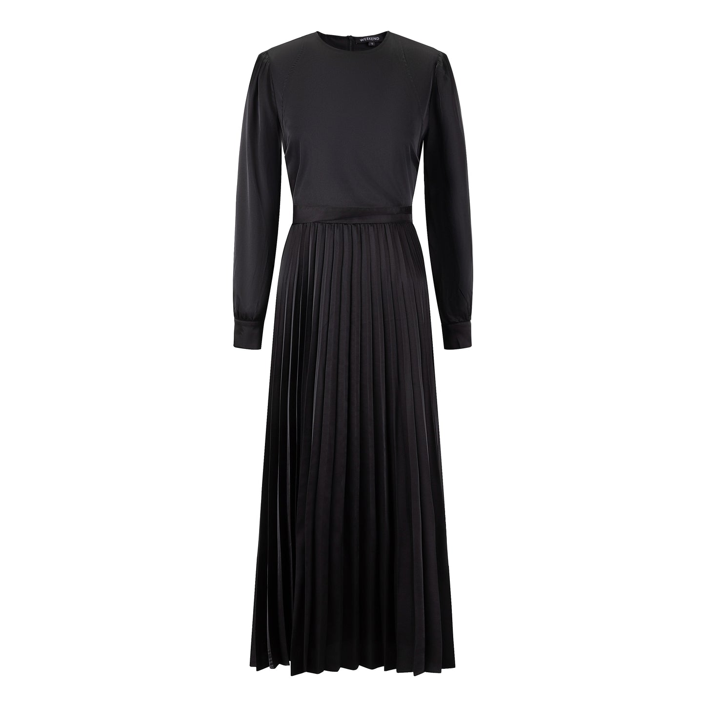 Wrap Pleated Dress - Solid Black