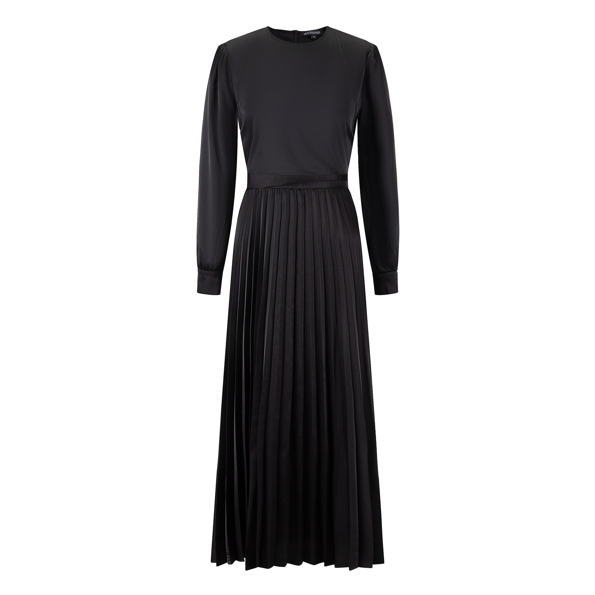 Wrap Pleated Dress - Solid Black