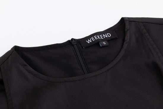 Wrap Pleated Dress - Solid Black