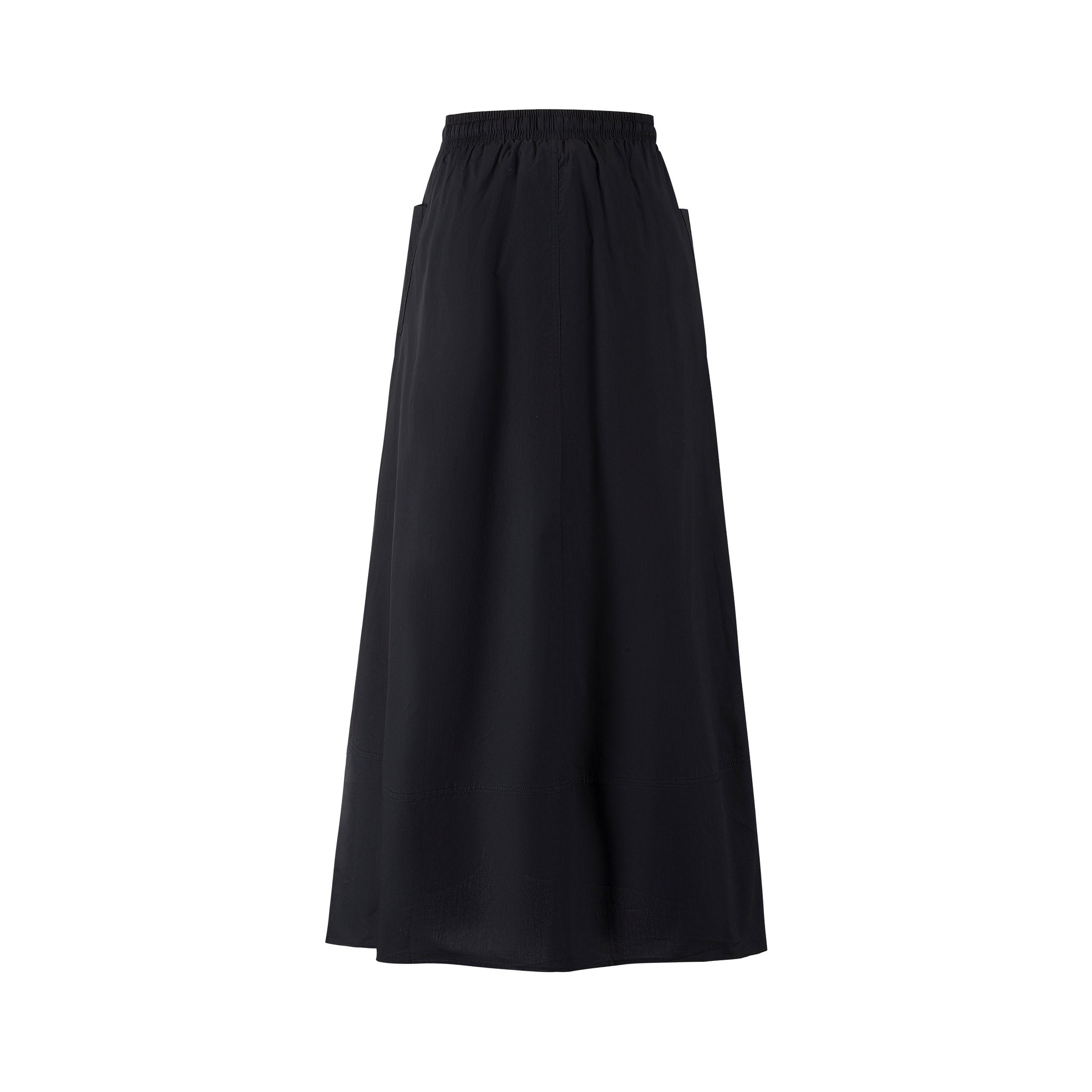 Cotton Skirt With Pockets - Black