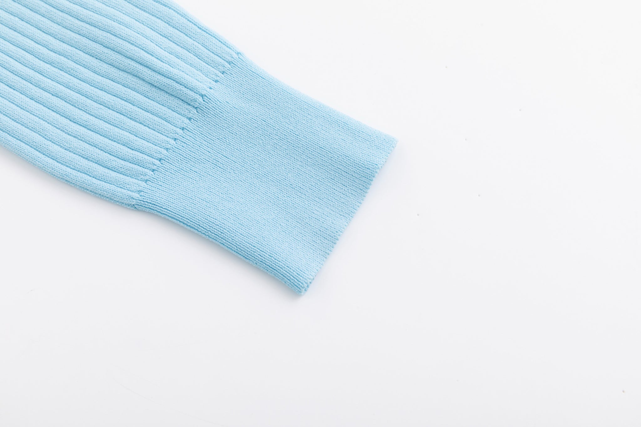 Light Blue Knit Top With Zipper